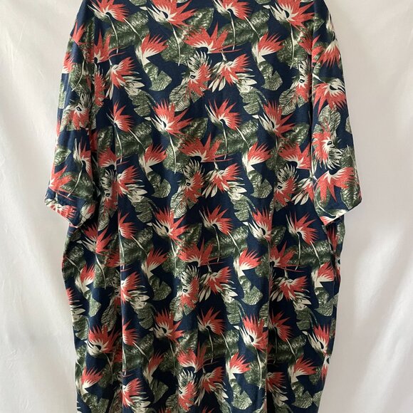 HB Mens Navy Blue Crew Neck Short Sleeve Leaf Print T-Shirt Size 3XLT Lot Of 2 - Picture 2 of 16